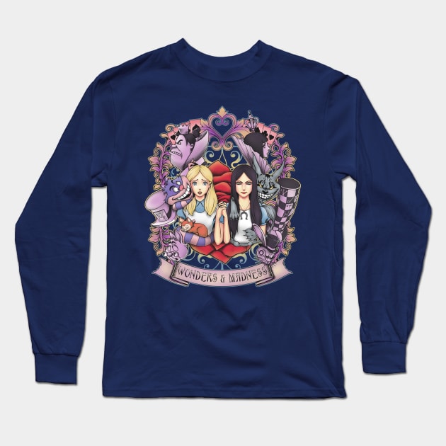 Wonders & Madness Long Sleeve T-Shirt by JAZZCOLA